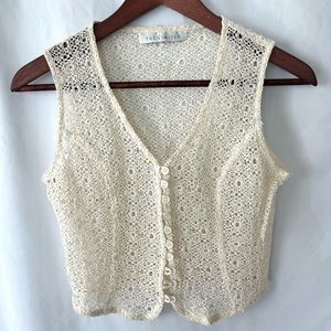 woven button up vest